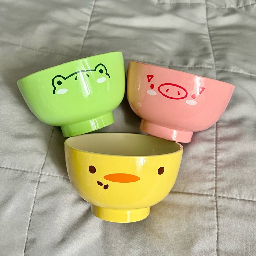 Animal Face Bowls Set
